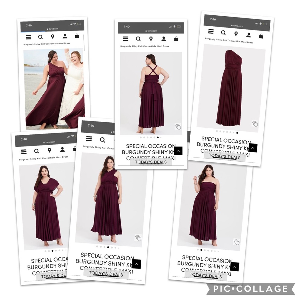 Torrid formal flowy dress It can be worn many diff. way as shown in the collage